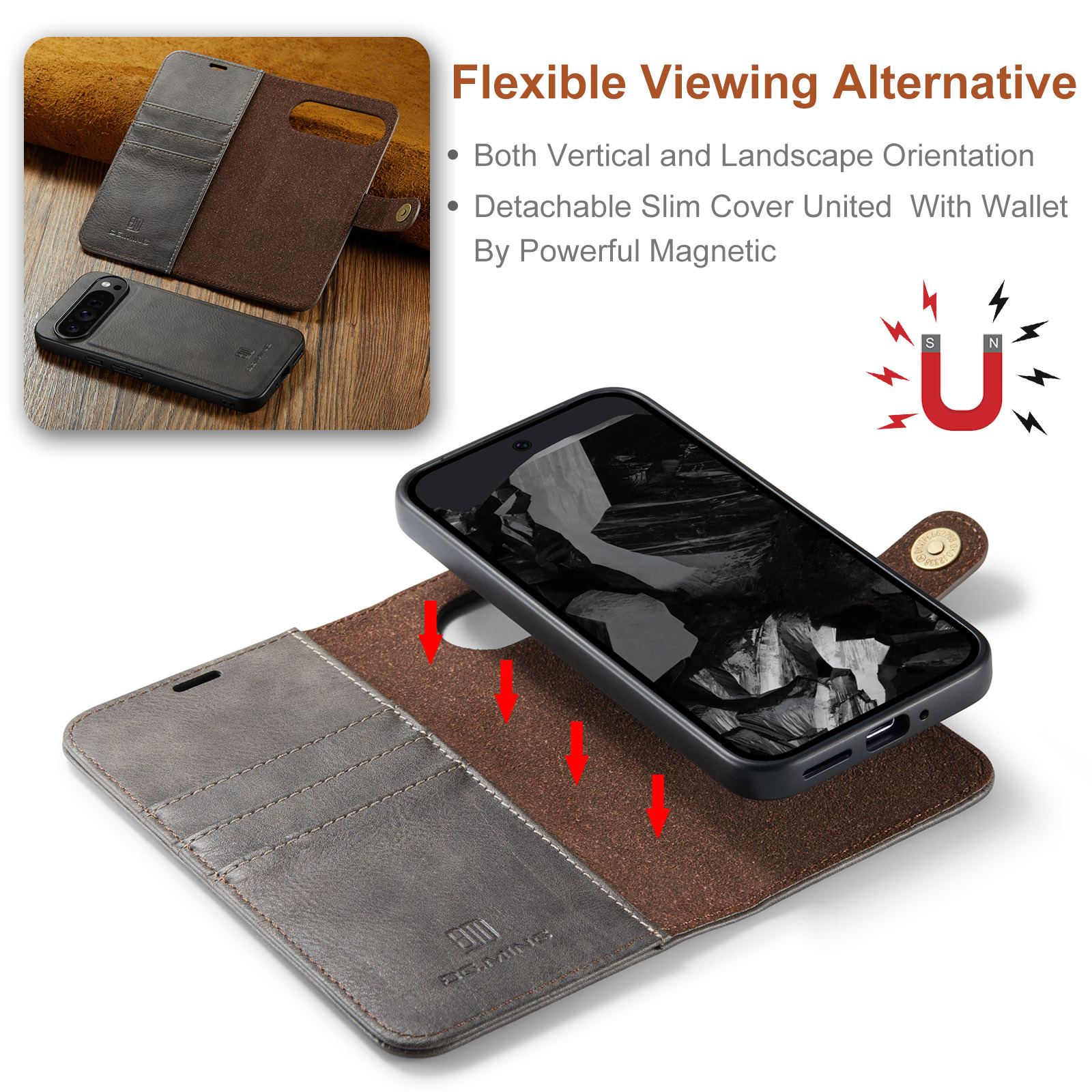 Zwei-in-Eins-Gehäuse für Google Pixel 9 Pro XL Pixel 9 Pro Magnetgehäuse_voghion.com