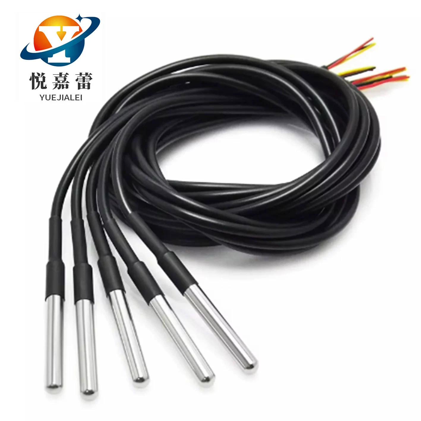 Инкапсулированный из нержавеющей стали водонепроницаемый датчик температуры DS18b20 датчик температуры 18B20 водонепроницаемый провод