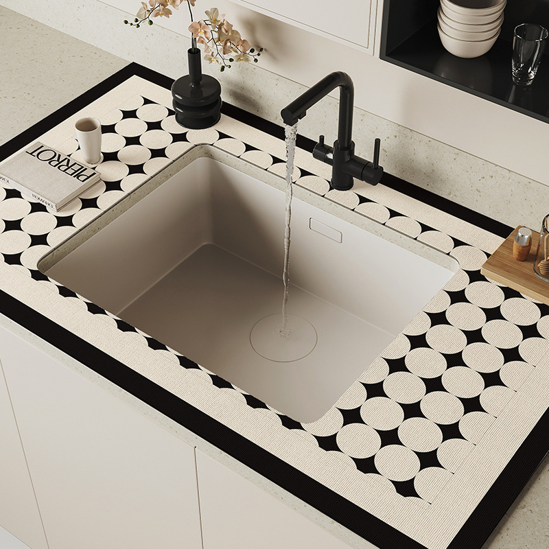 Kitchen Countertop Drain Mat Faucet Sink Absorbent Mat Bathroom Toilet Sink Sink Quick-Drying Floor Mat