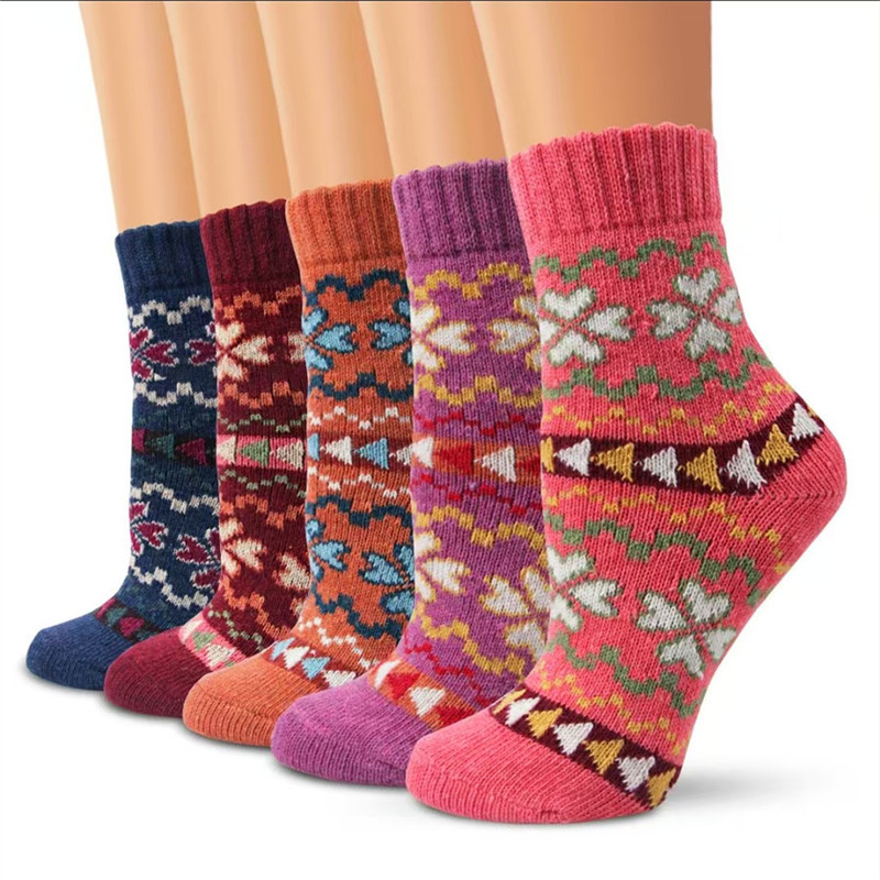 Heart-Shaped Women's Wool Socks Crew Winter Socks Thick Winter Gift Warm Wool Socks Thick Socks Available in Various Styles on Amazon
