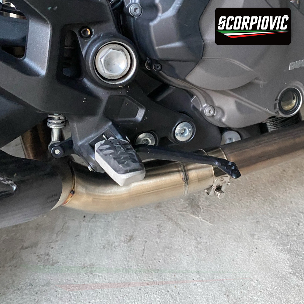 Suitable for Motorcycle Monster 950 Modification, Monster 937 Titanium Alloy Drum-Less Mid-Section Exhaust Pipe, 2021-2024