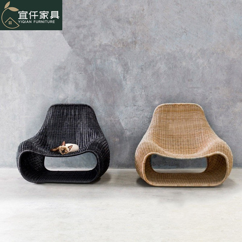 Outdoor Woven Sofa Designer 3-Piece Set Leisure Balcony Single Woven Chair Courtyard Villa Simple Furniture