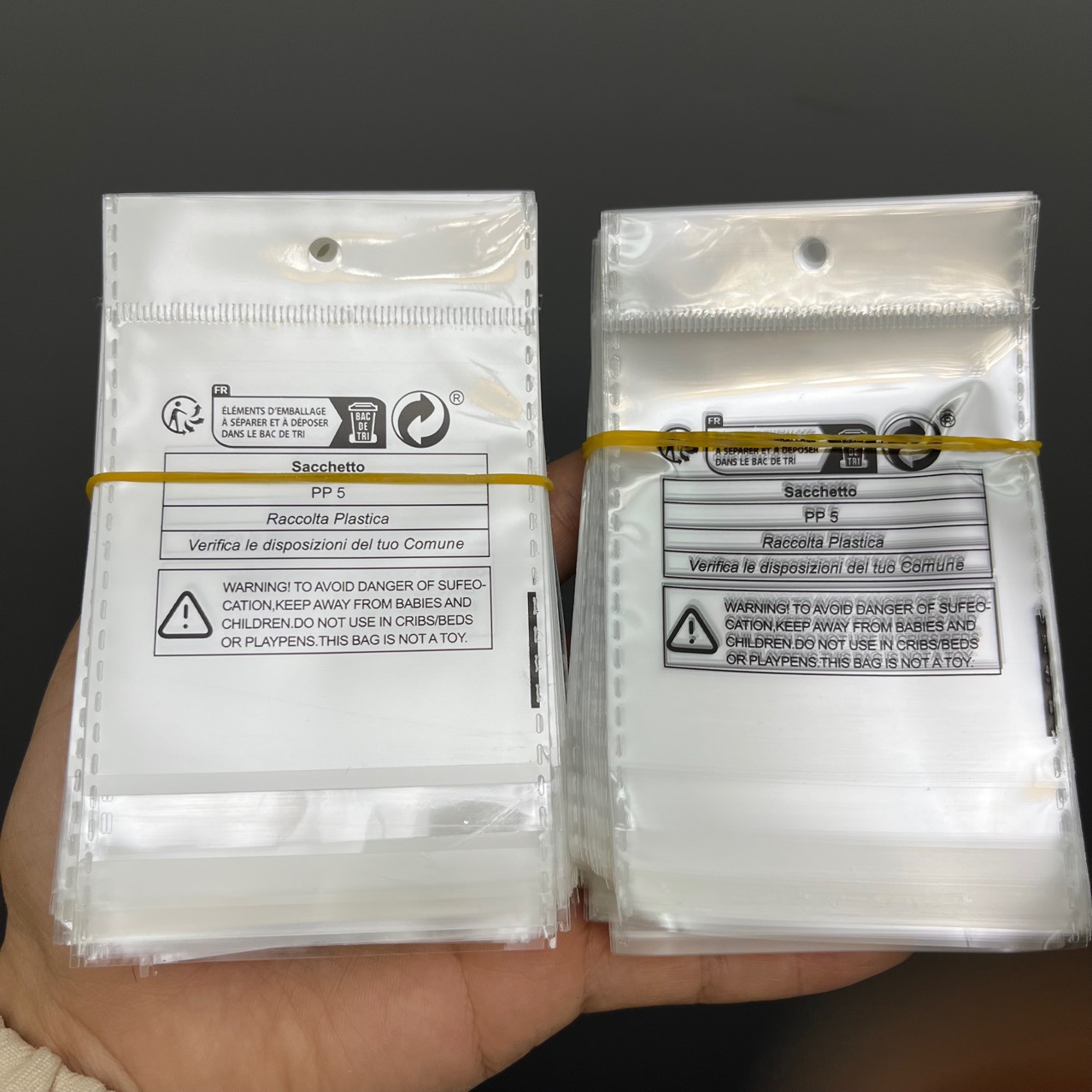 temu警告语饰品opp包装袋跨境珠光透明自封袋标签防窒息