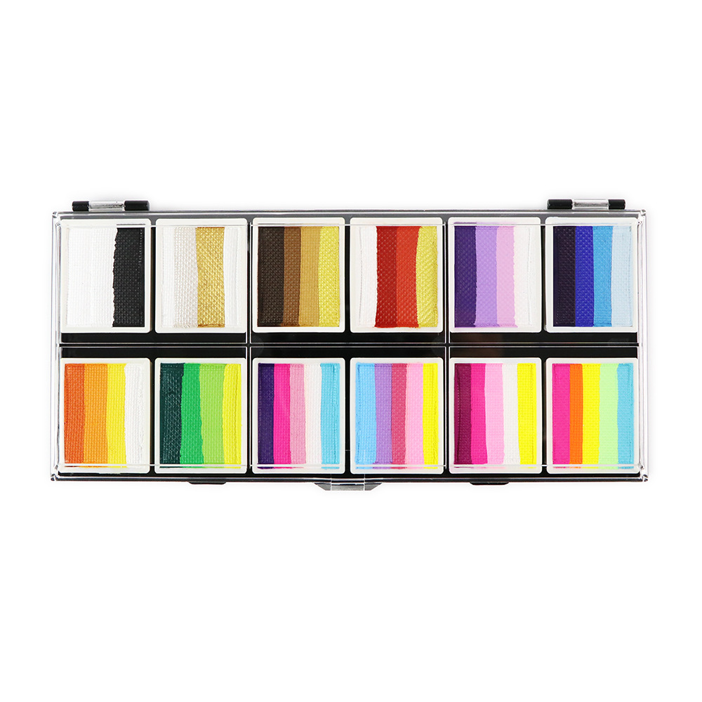 Nuevo conjunto transfronterizo de 12 conjuntos de pintura acuosa para niños, crema de pintura facial para festivales, maquillaje de escenario