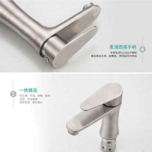 Manufacturer 304 Stainless Steel Hot and Cold Basin Faucet Small Waist Faucet Washbasin Faucet