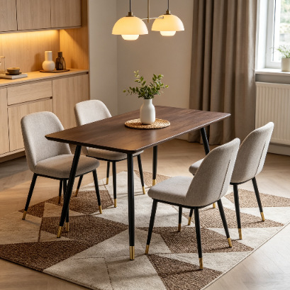 Mesa de Comedor Rectangular de Hierro y MDF Multifuncional para Restaurante image 4