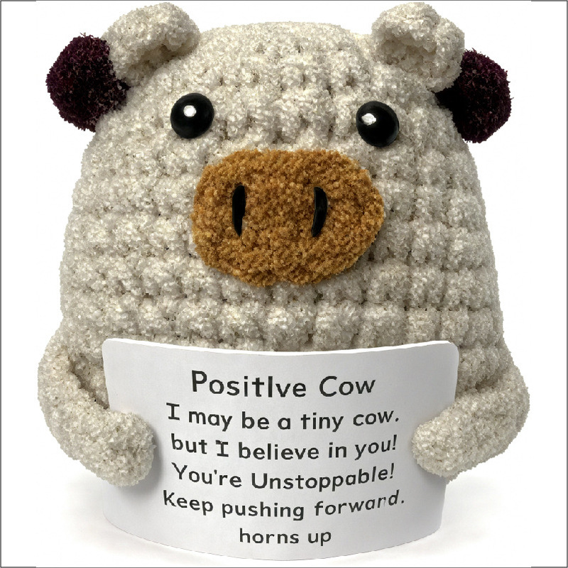 新品跨境亚马逊热销 Crochet Positive ice cream 毛线玩偶励志卡|undefined