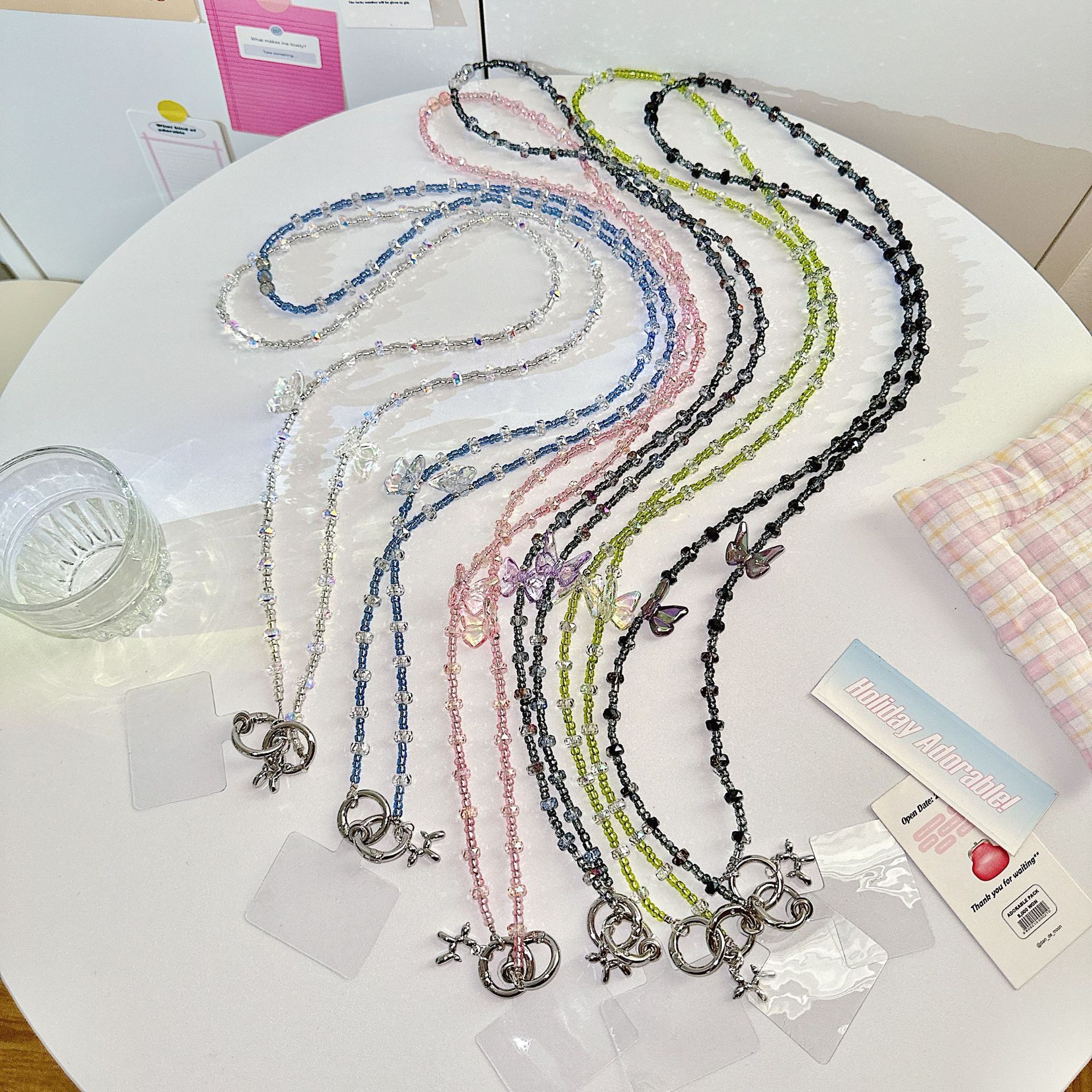 Cute viento dulce caricatura cuentas de teléfono móvil colgante colgante universal bolso de teléfono móvil colgante colgante col