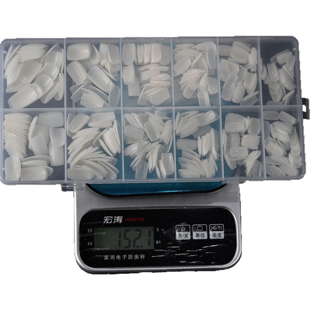 600 piezas transfronterizas de uñas transparentes de longitud media, uñas de almendra, uñas generosas de escalera media, uñas postizas, uñas extraíbles