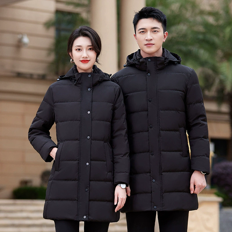 Пуховик спецодежды средней длины зимний утолщенный 4S отдел продаж магазина Теплый пуховик отеля Мужская и Женская рабочая одежда