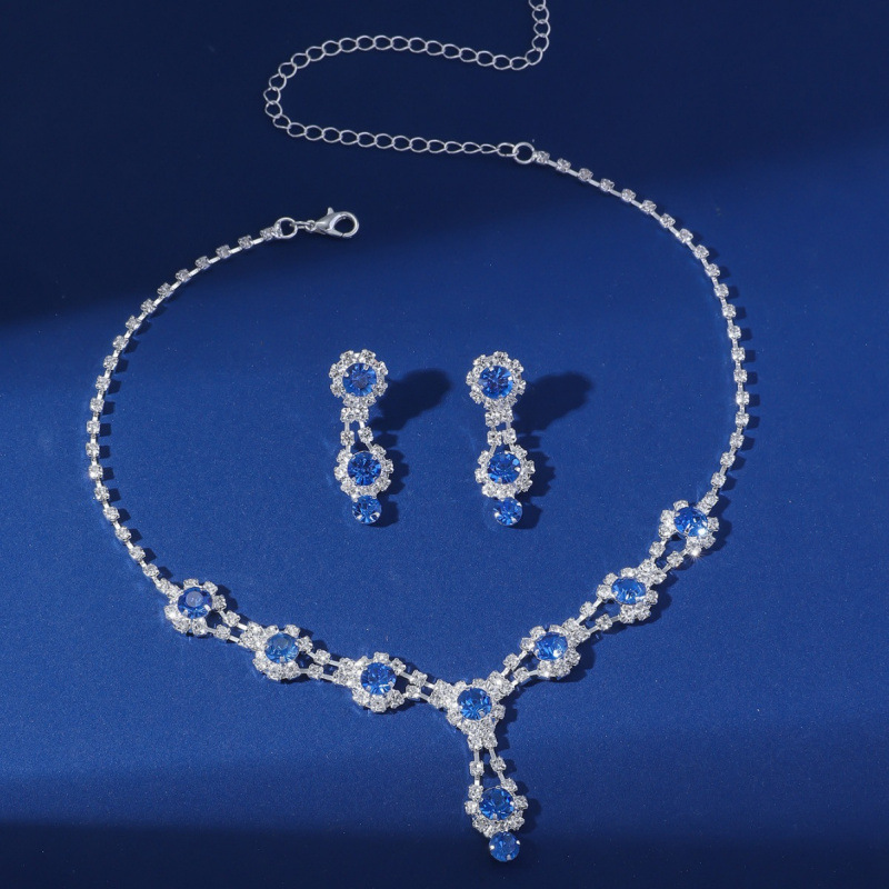 bridal jewelry necklace earrings jewelry set banquet dress necklace fashionable and versatile temperament accessories_voghion.com