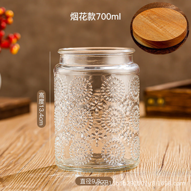 Chino retro Begonia flor vidrio sellado tarro caramelo snack tarro de almacenamiento frutos secos tuerca de almacenamiento tarro