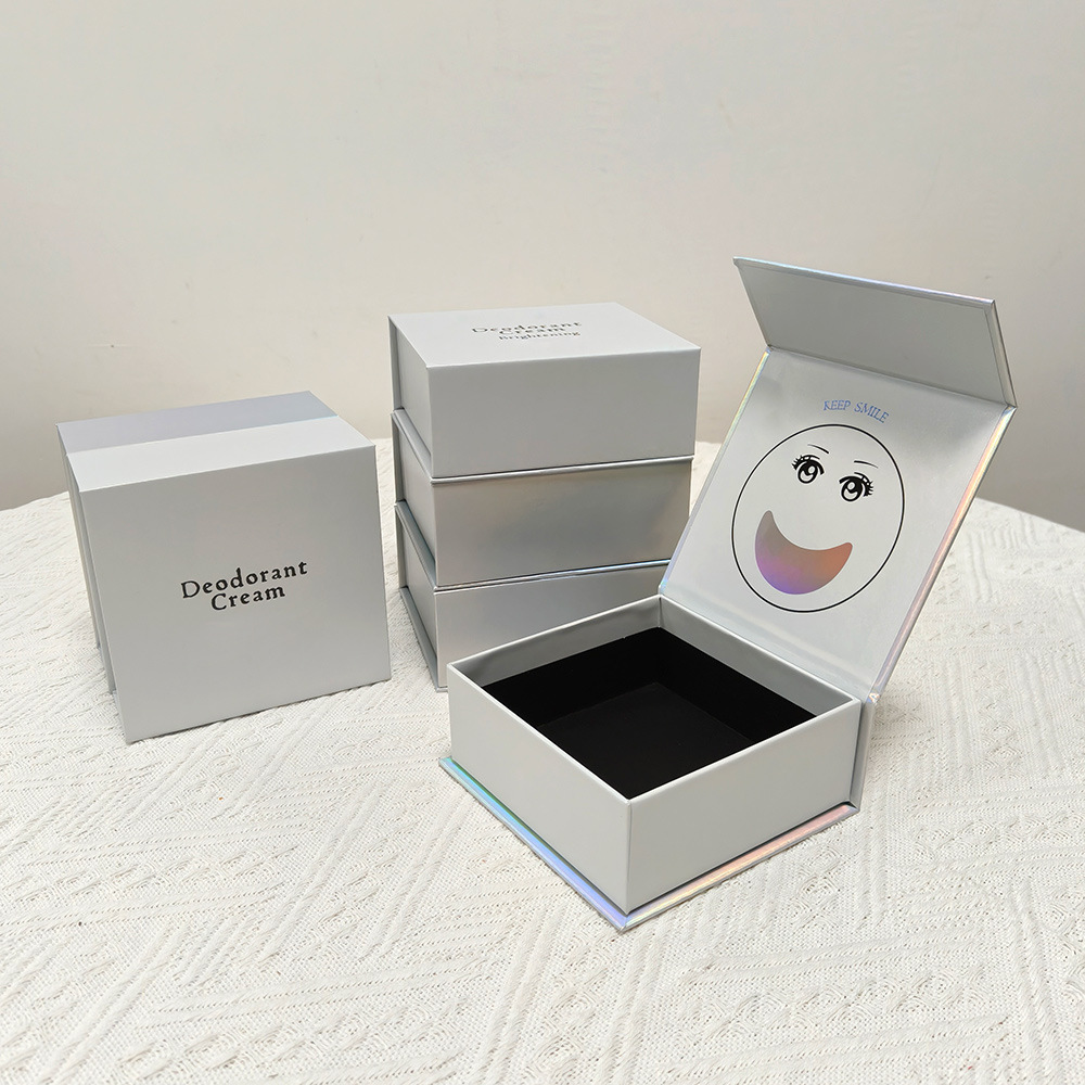 厂家批发香水化妆品包装盒逆向uv精油除臭剂口红面膜翻盖礼盒定制