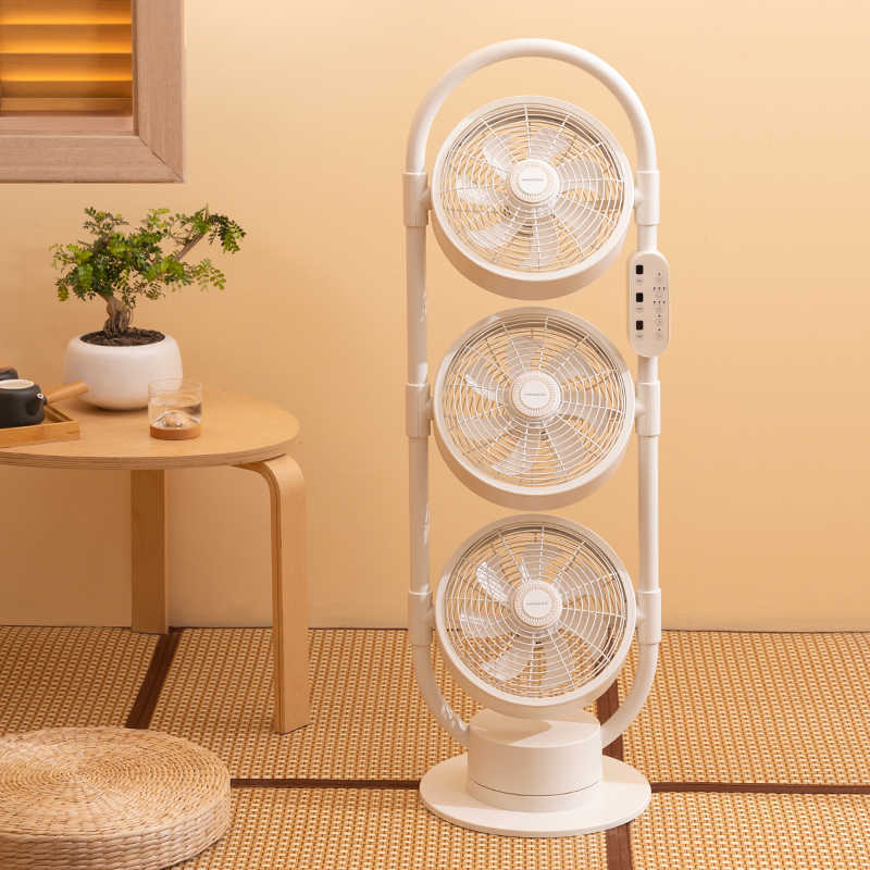 アマダナ 3ヘッド空気循環ファン 縦型家庭用静音扇風機 扇風機 フロアファン C8|undefined