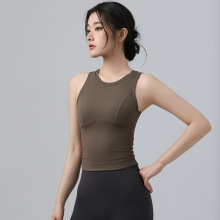 WE DCW一体式运动背心女防震跑步瑜伽内衣普拉提训练健身服上衣夏