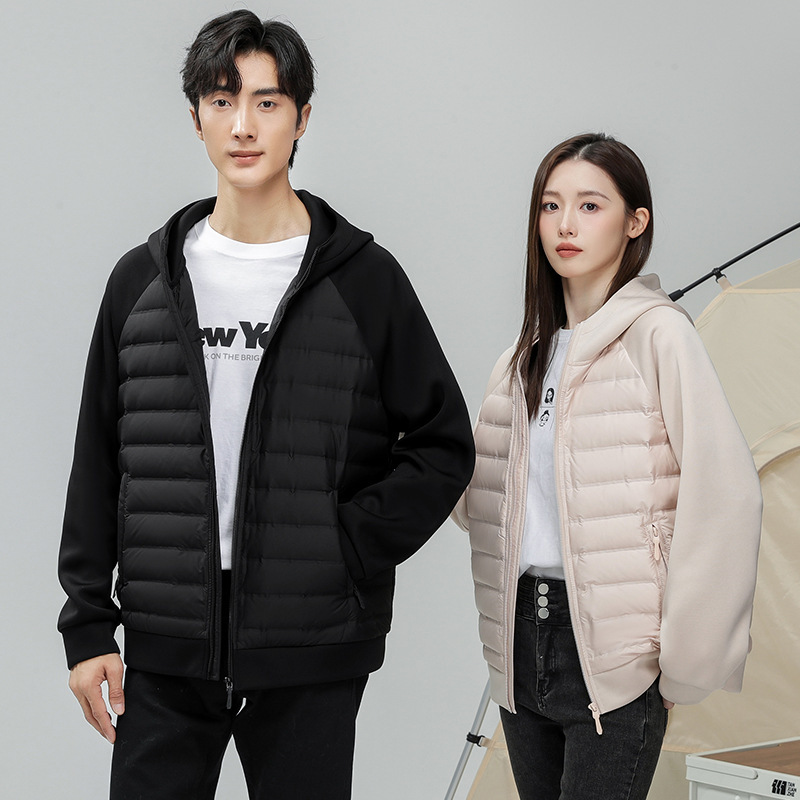 Down Jacket for Men and Women, Short Hooded Loose White Duck down Warm Autumn and Winter Coat Parka New National Standard 2025 New Style