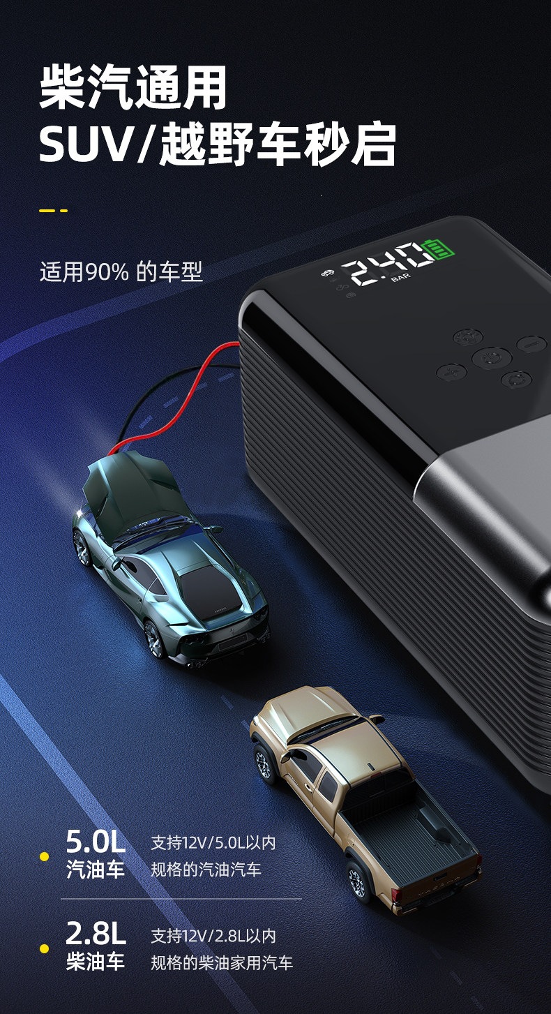 Goodyear S3 Power Bank Car Emergency Jump Starter and Air Pump Combo - Powerful Battery Jump Starter Device