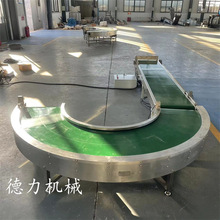 90度皮带不锈钢U型转弯输送机 接驳台流水线同步分拣带