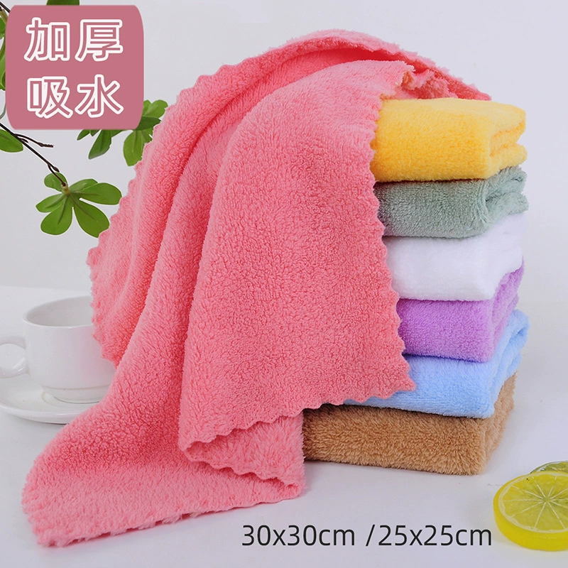 Вырезать основы вязаный коралловый флис маленькое квадратное полотенце 30,30 детское полотенце впитывающая мягкая тряпка детское полотенце для лица