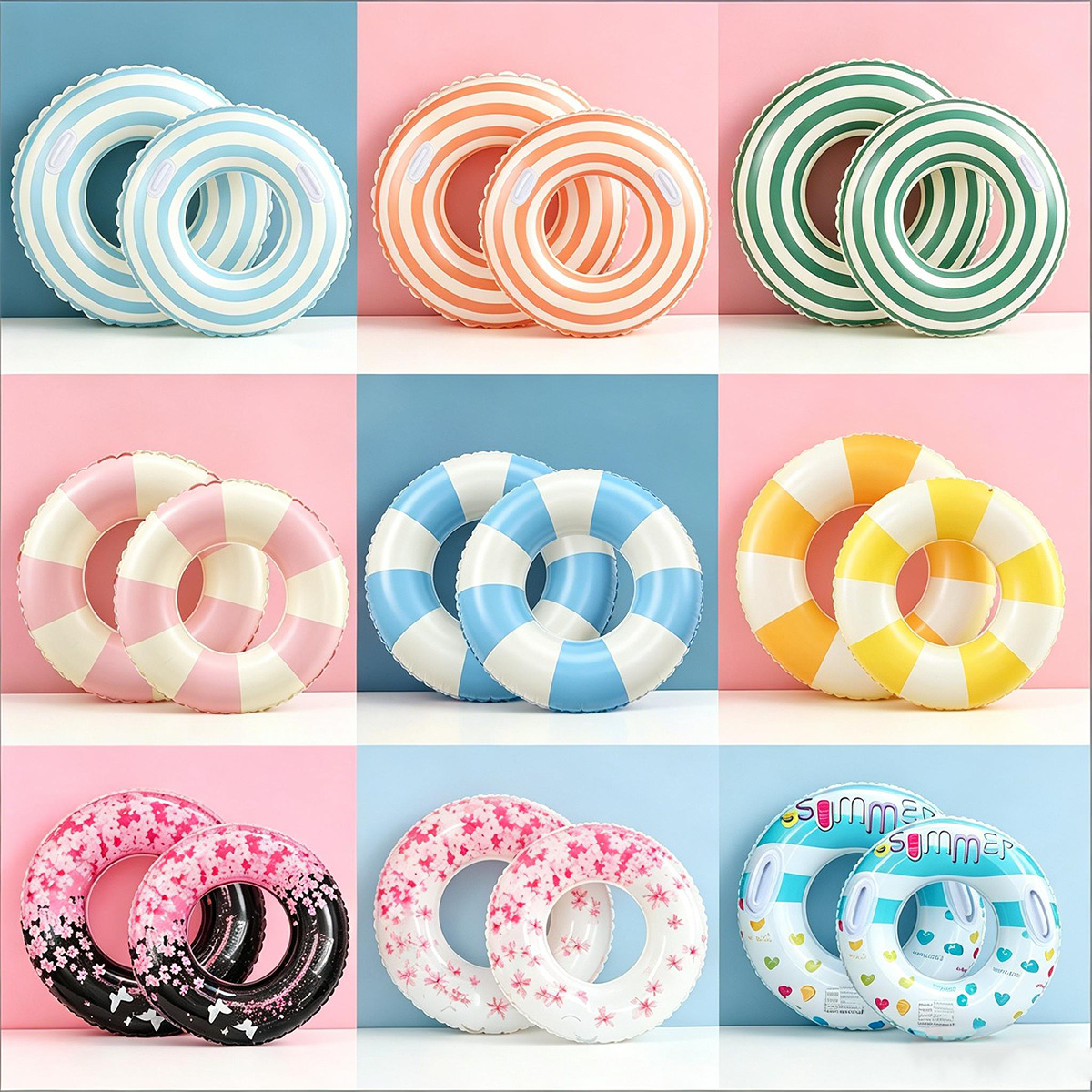 Inflatable cartoon swimming ring for children and adults PVC