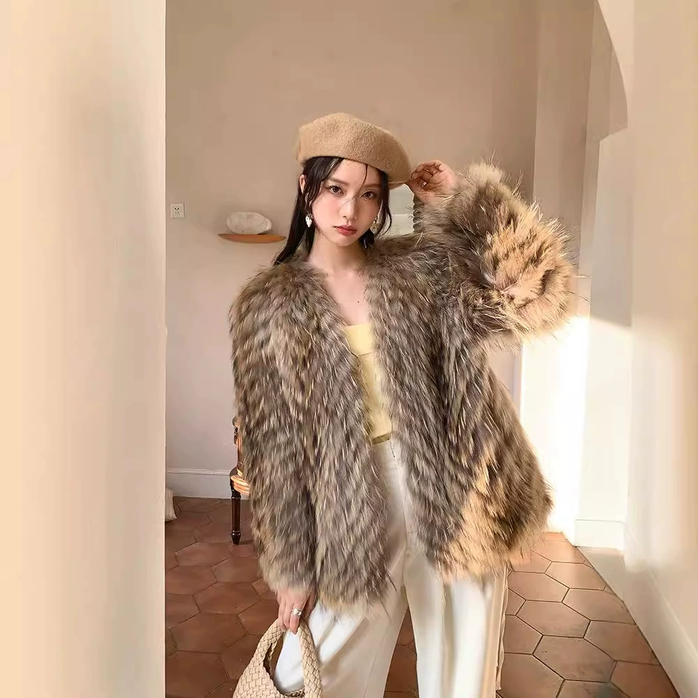 Long jacket, lightweight winter coat, mid-length, V-neckline