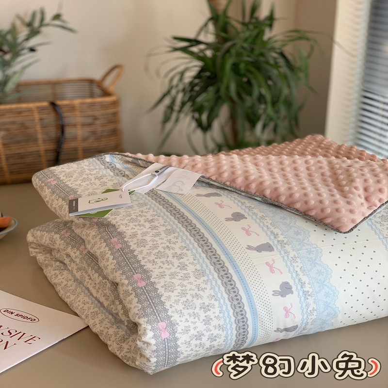 全棉印花豆豆被纯棉小碎花豆豆被芯可机洗秋冬豆豆被单双人春秋被|undefined