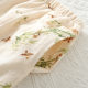 Baby Cotton Yarn Cloth with Chest Pad Sling Pajamas Women's Spring and Summer Thin Cotton Nine-point Sleeve Three-piece Home Clothes