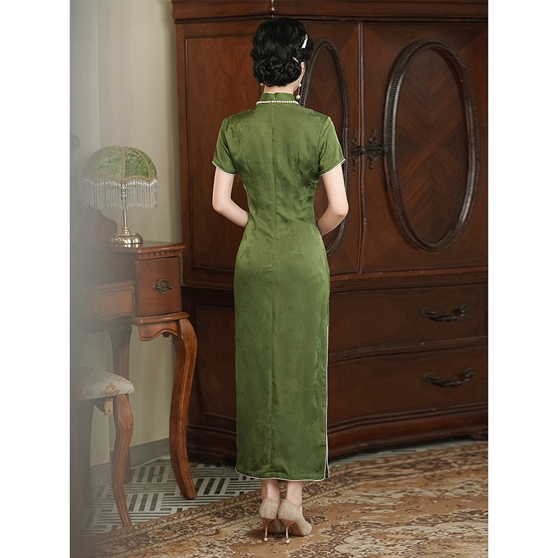 Long retro lightweight elegant elite summer cheongsam