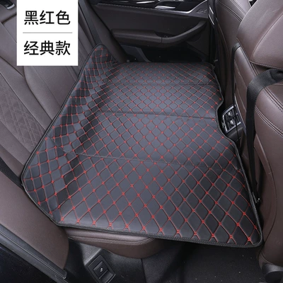 Car Backseat Hanging Folding Sleeping Vehicle-mounted inflatable bed - leather-black-and-red-large-size-80128cm