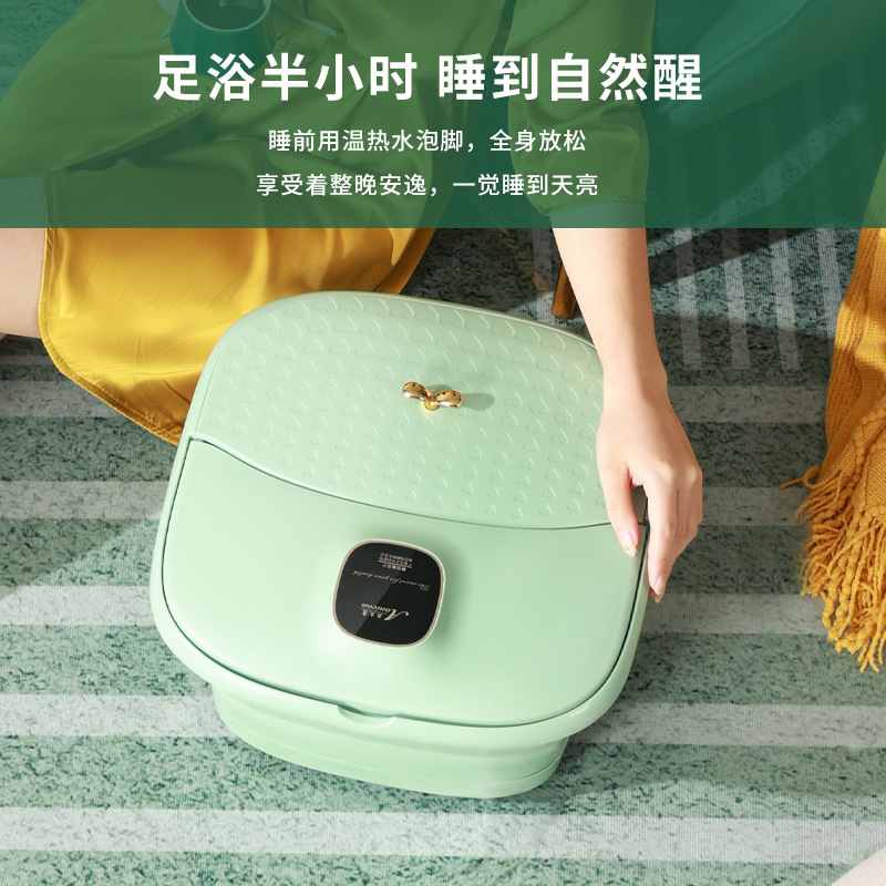 Oli Kang Foldable Foot Bath for Home Use with Remote Control Automatic Massage Foot Therapy Foot Basin Portable Constant Temperature Heating Foot Tub