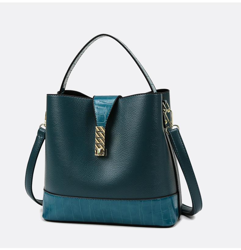 656g Weight Polyester Lining Material Lock clasp Closure Type Single Shoulder Strap Strap Type Crossbody Bag Bags Type Daily Occasion Pu Leather Material Solid Color Pattern All Seasons Season Women'S Gender Fashion Style Bucket Shape Medium Size Women's Medium Pu Leather Solid Color Fashion Bucket Lock Clasp Crossbody Bag 7