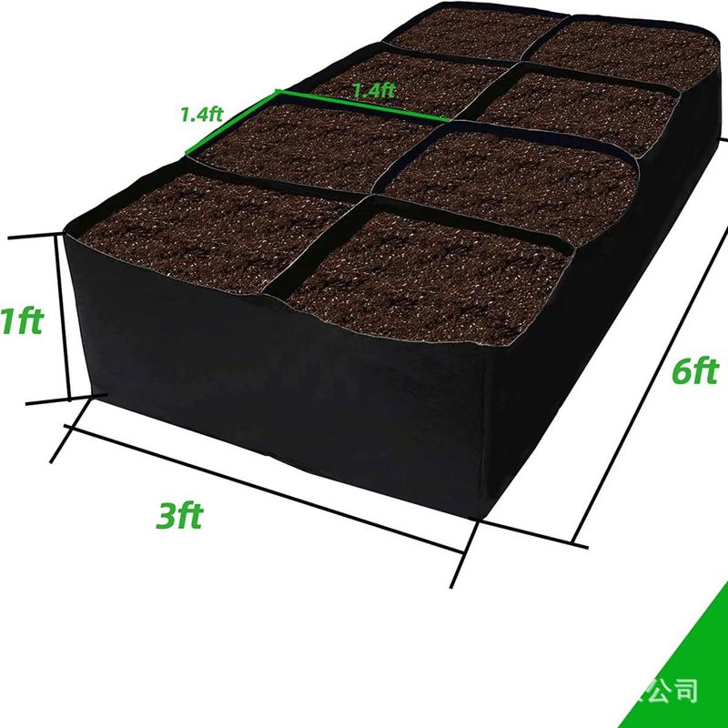 野菜や緑の植物を栽培するための国境を越えたフェルト植栽バッグ、分割型フェルト不織布、長方形、8口、マルチフォーマット栽培|undefined