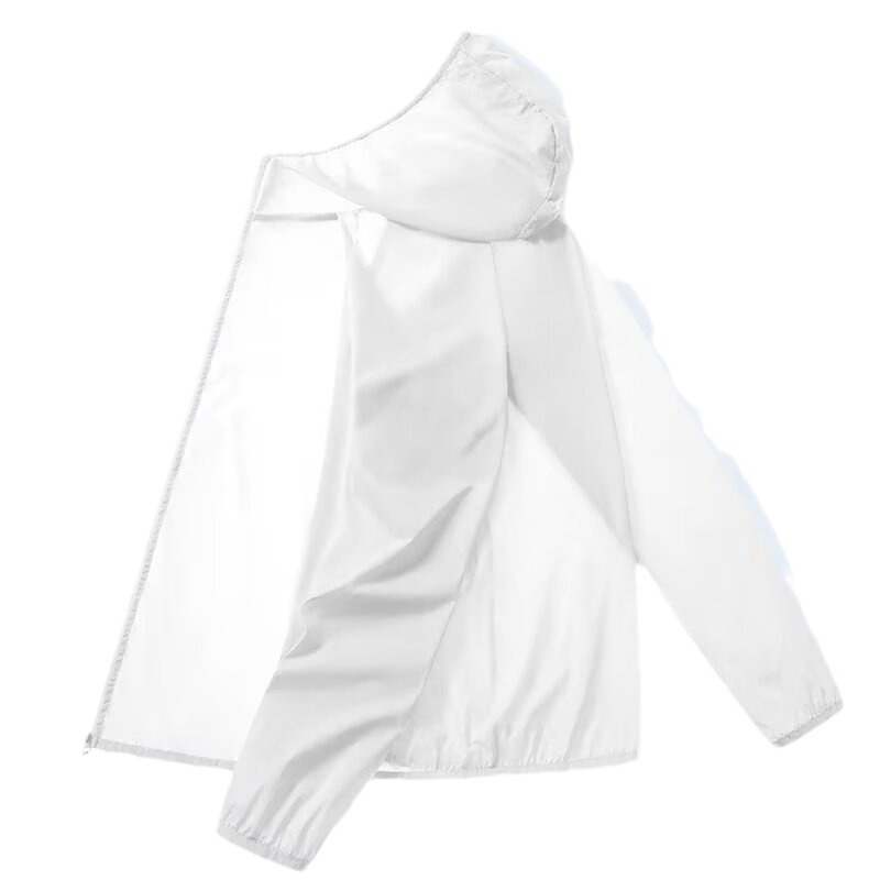 Chaqueta solar para hombres de verano delgada seda de hielo chaqueta solar transpirable al aire libre chaqueta de pesca pareja chaqueta con capuz