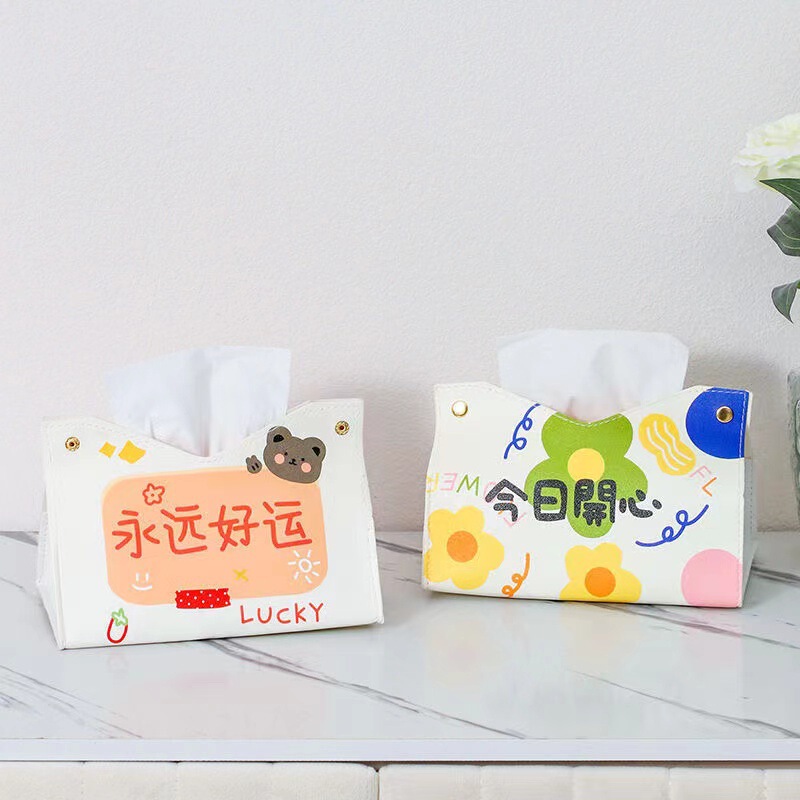 Hot Selling forever lucky tissue box living room dining table bedroom napkin box tissue box tissue cover waterproof and easy to clean