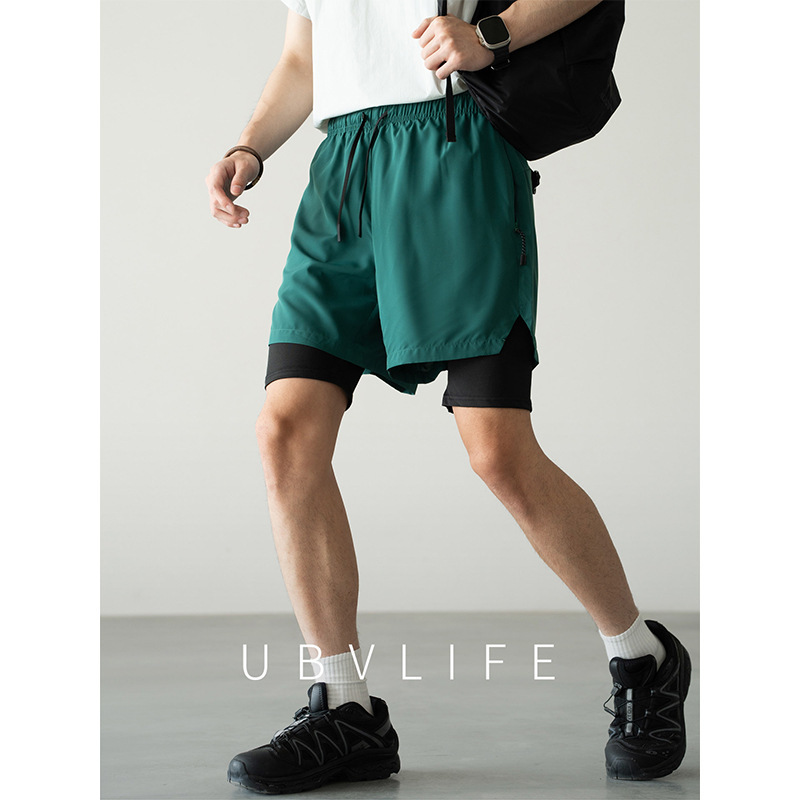 Zero-Feel Upgrade Two-In-One Elastic Wear-Resistant Lining Quick-Dry Shorts Men's Summer Outdoor Breathable Casual Sports Pants
