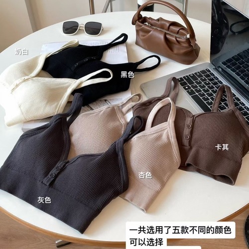 Women's 6616 Spring New Style Buttonless Hooded Beautiful Back Bralette Comfortable Fixed Cup Push-up Bralette Underwear Anti-slip Backless Top