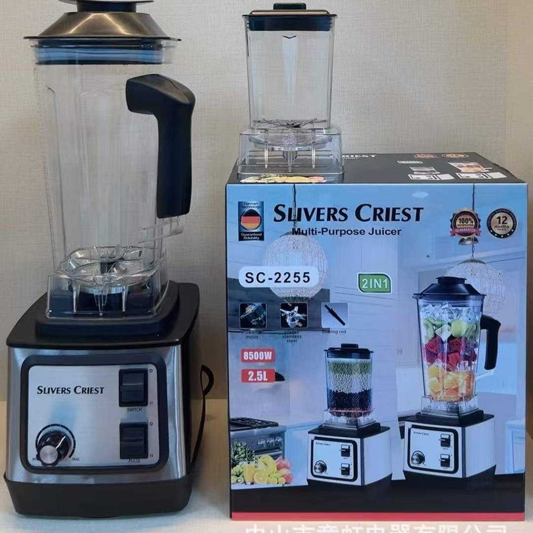 2.5L 8500W 2-in-1 Stainless Steel Blender for Home Use Soy Milk Grinding Silver Crest Blender