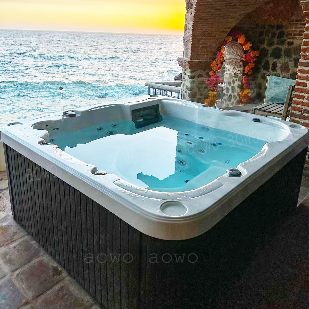bañera acrílica gran piscina al aire libre jacuzzi bañera de hidromasaje al aire libre climatizada villa jardín spa bañera para 6 personas