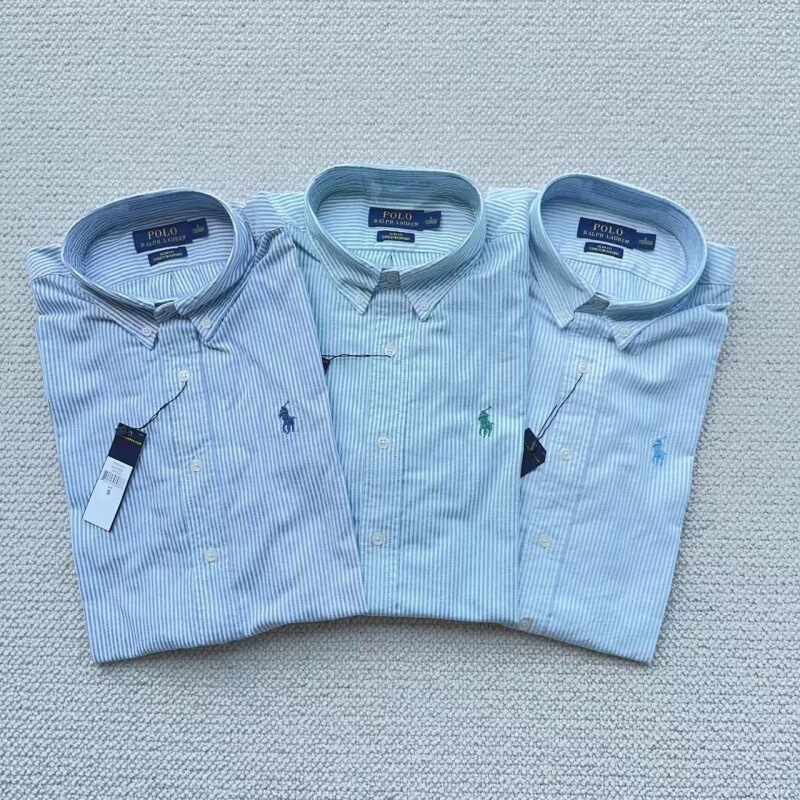 Rl Ralph Lauren Shirt Men's Stripesd Embroidered Pony Logo Oxford Textile Casual Business Long-Sleeved Shirt Rl Ralph Lauren Shirt Men's Stripesd Embroidered Pony Logo Oxford Textile Casual Business Long-Sleeved Shirt