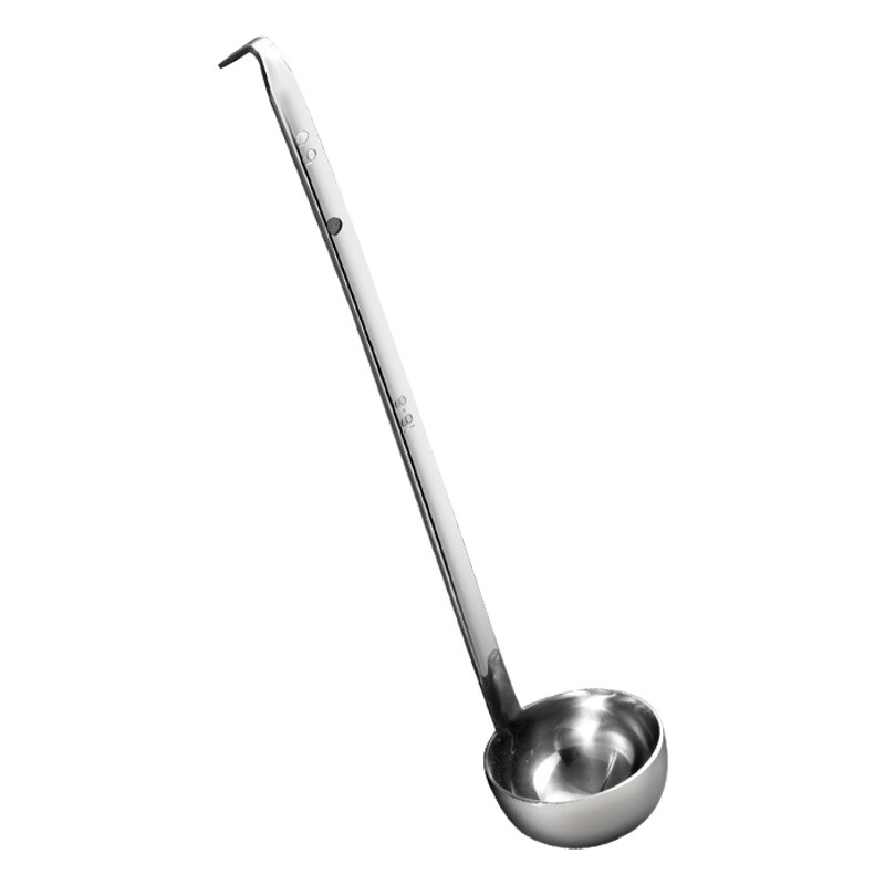 304 measuring spoon stainless steel with scale Anshi juice spoon with hook long handle gram spoon milk tea measuring quantitative spoon