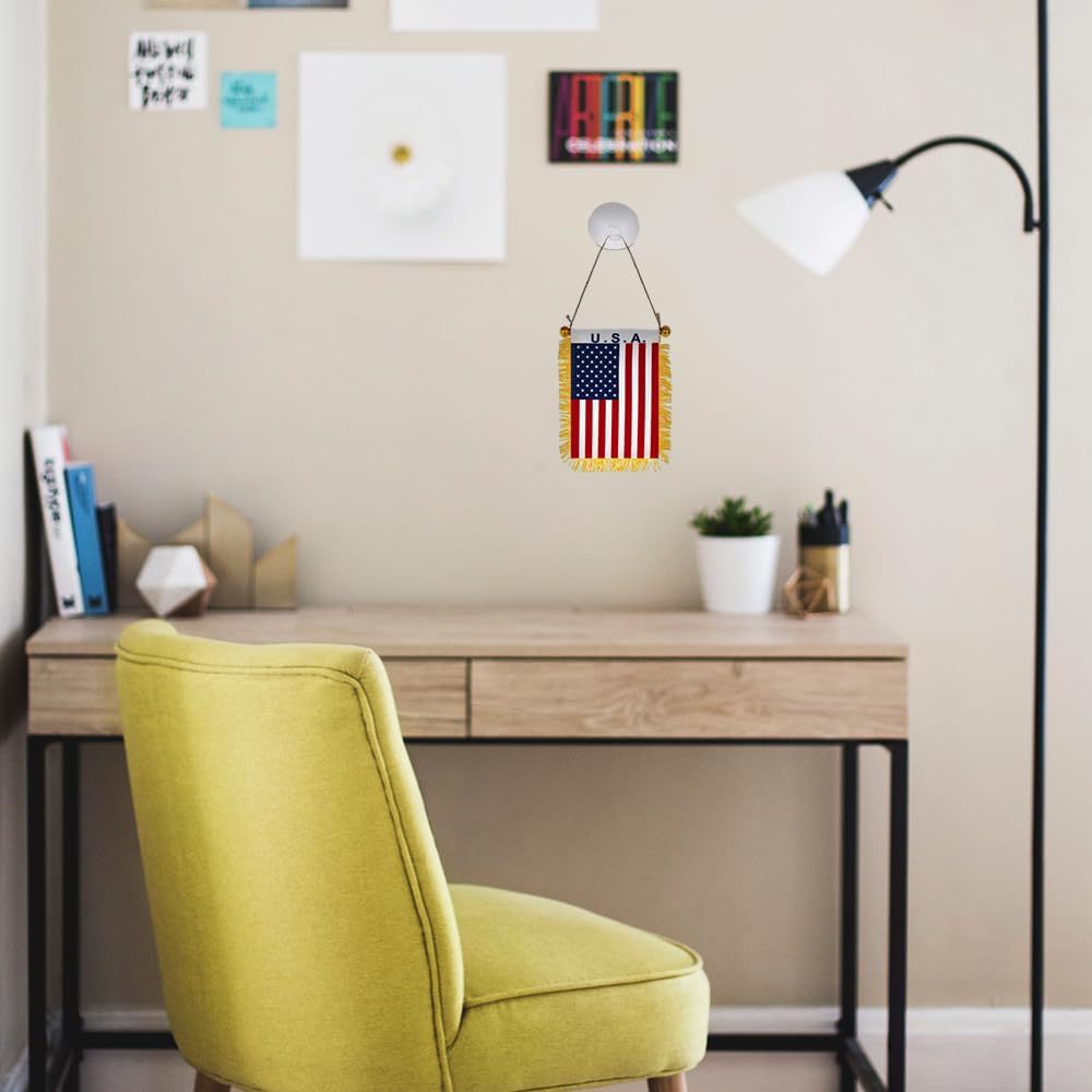 Ventana con flecos, ventosa, pequeña bandera colgante, mini bandera, espejo retrovisor de coche, decoración de la bandera nacional, color nacional, pequeño banderín