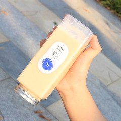 卸売正方形飲料ボトル使い捨て包装ミルクティーボトル花茶プラスチック包装ボトルペット密封食品缶