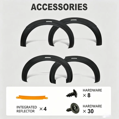 Suitable for Ford RANGER T7 T8 with reflective markings and radar holes, wide-body wheel arches for pickup trucks, off-road (Wheel eyebrow) - t7