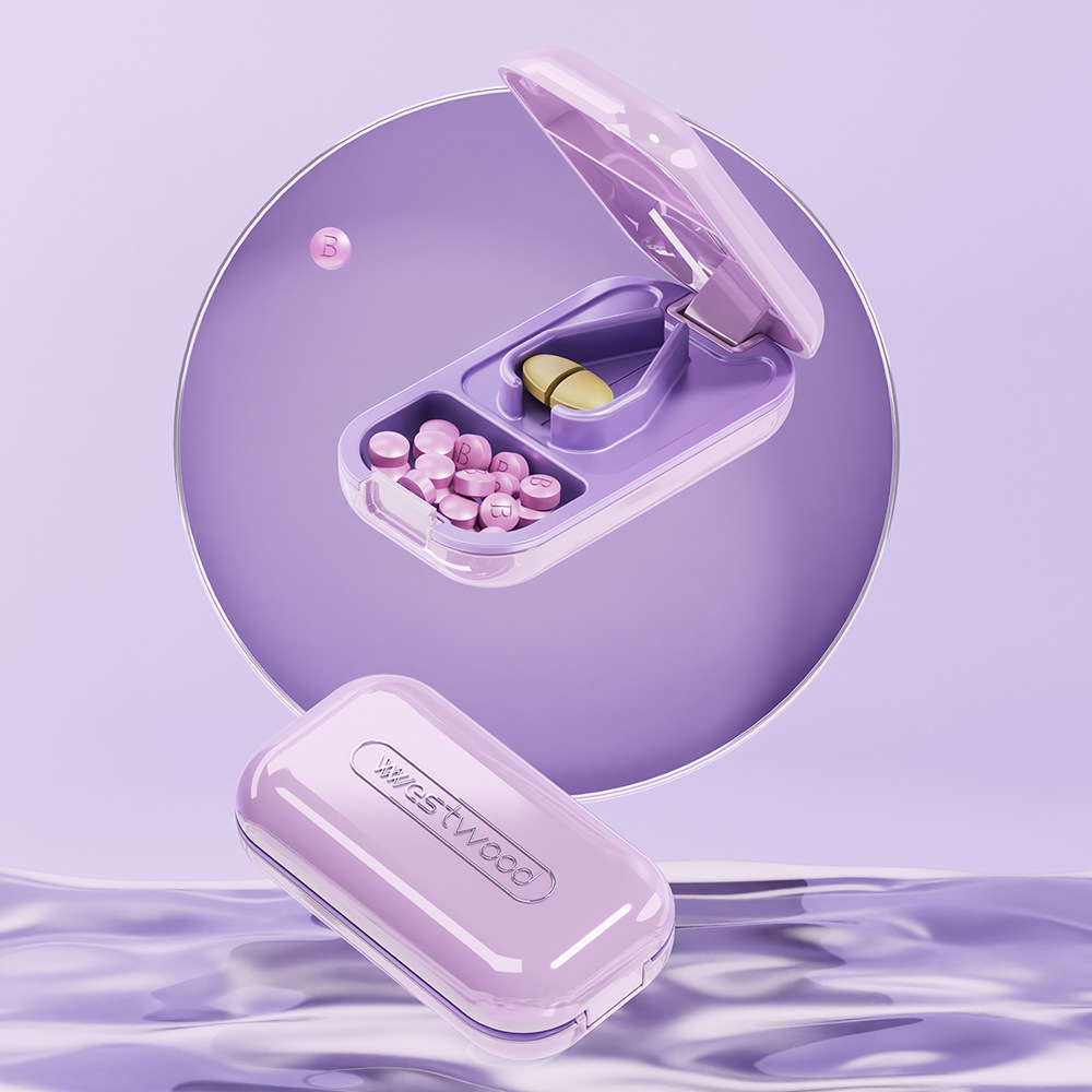 Medicina cortador medicina dispensador hogar tableta trimestre medicina corte un minuto dos tableta portátil caja de medicina con cortador