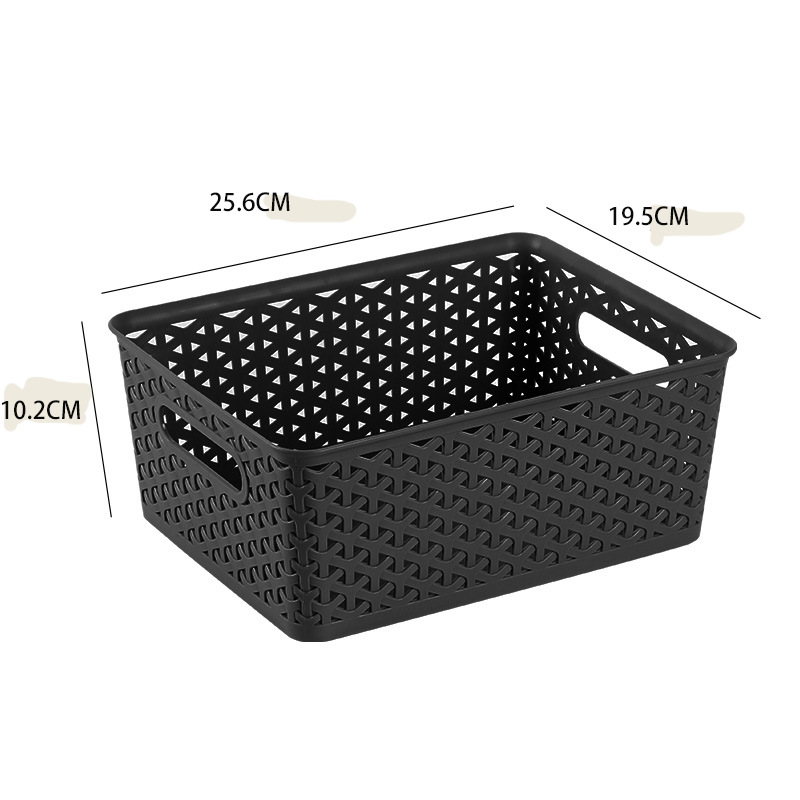 Cesta organizadora de plástico tejido hueco, estilo minimalista, ideal para almacenamiento de cocina y hogar, caja práctica multiusos