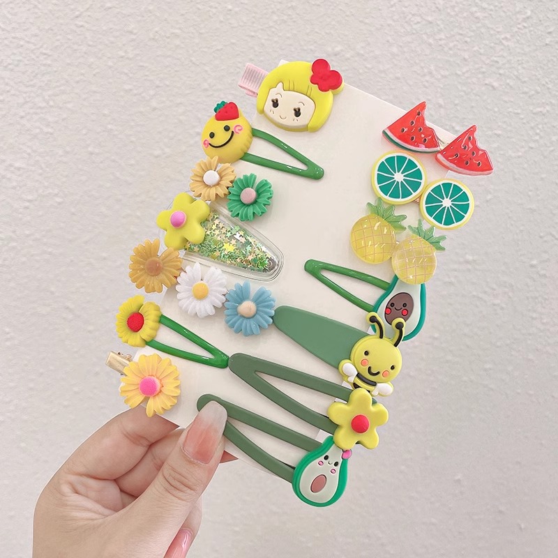 Caricatura encantadora pinza de pelo japonesa mujer lateral roto cabello de una palabra pinza de cabello para niños pequeños pinza de cabello de boca de pato