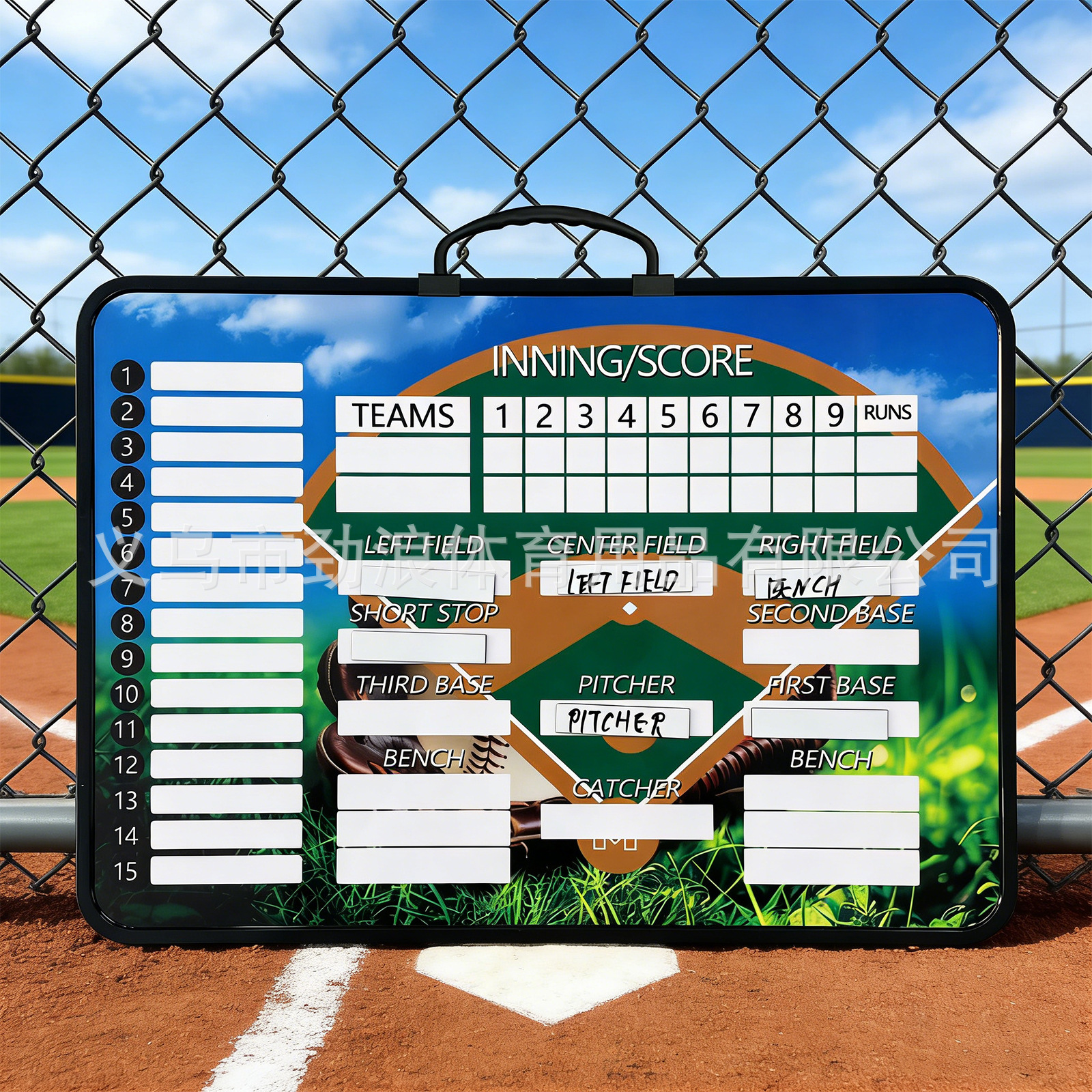 Portable Baseball Tactical Board, Portable Double-Sided Magnetic Erasable Coaching Tactical Teaching Board Equipment