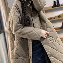 冬季棉衣夹棉外套女宽松大码显瘦洋气胖mm棉服浅咖啡黑色其他氨纶