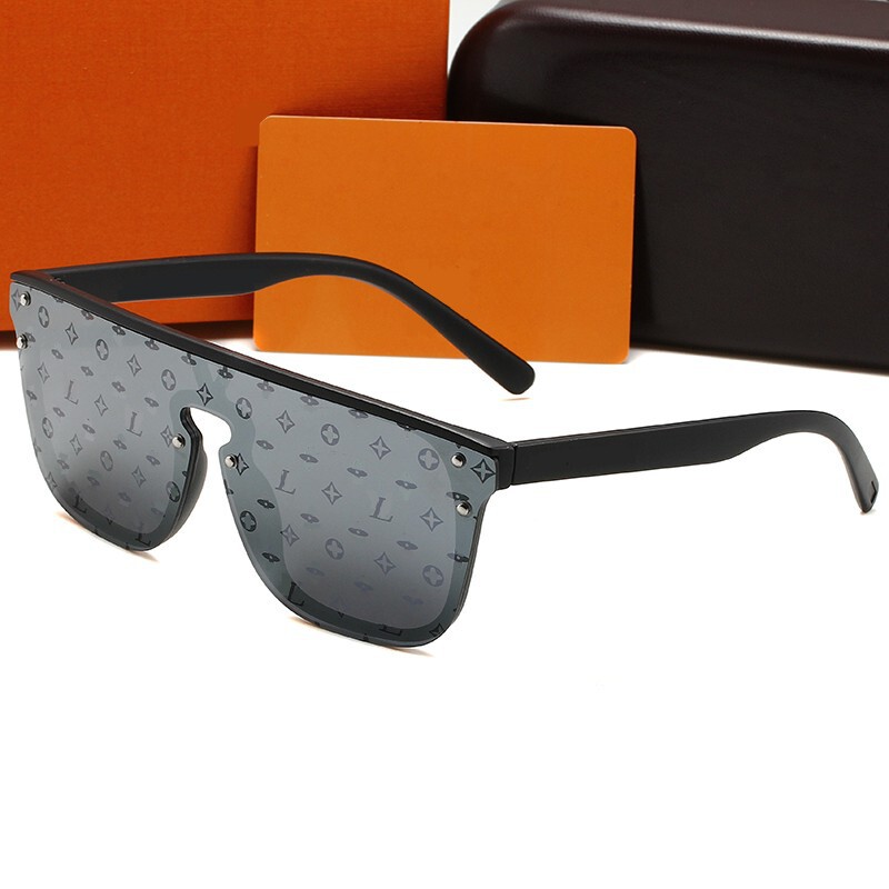 2330 European and American Trendy Sunglasses, Fashionable Large-Frame Anti-Uv One-Piece Printed Sunglasses Sunglasses