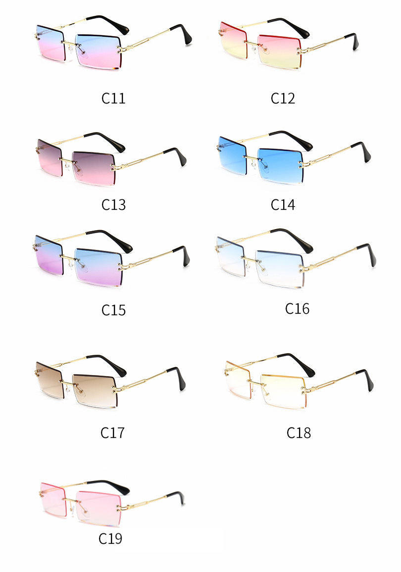 New Fashion Frameless Trimming Square Sunglasses display picture 9
